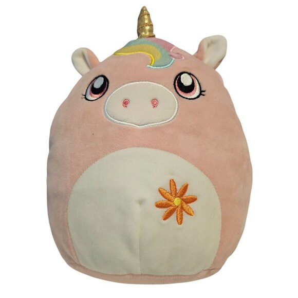 Kellytoy Squishmallows Ilene Pink Unicorn Plush 10" Flower Belly Easter Pillow - Picture 1 of 7